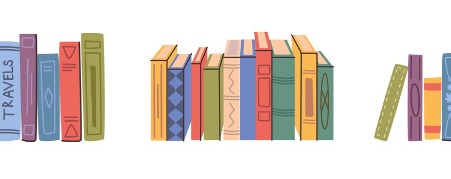 animatie van een boekenplank
